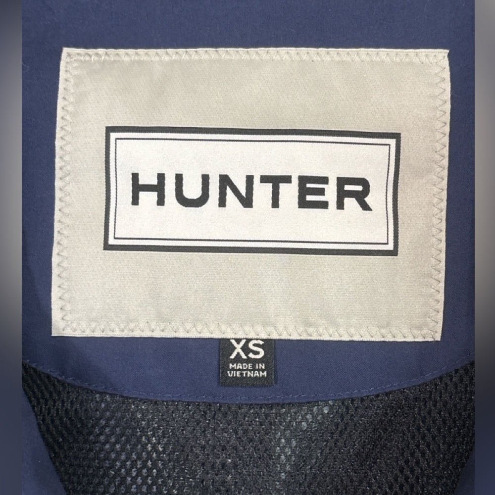 Hunter Navy Lightweight Hooded Rain Jacket Utility Parka XS - Picture 2 of 6